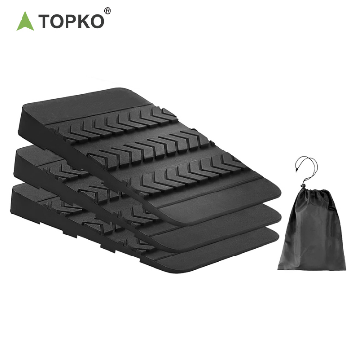TOPKO Adjustable Non-slip Rubber Squat Wedge Block, Stackable Squat Ramp for Heel Elevated Squat, Calf Stretcher & Weight