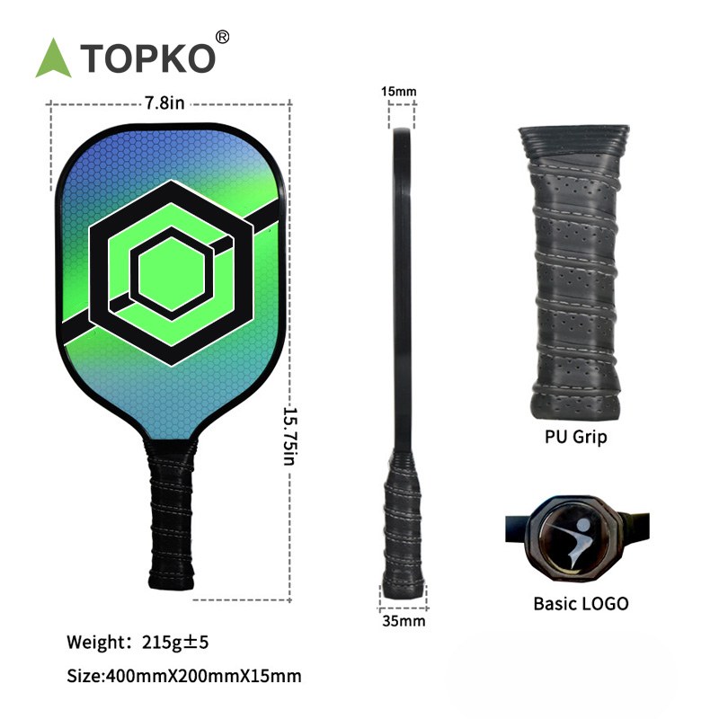 TOPKO Fast Delivery High Quality FiberglassHot Selling Pickleball Paddle With Portable Carry Bag