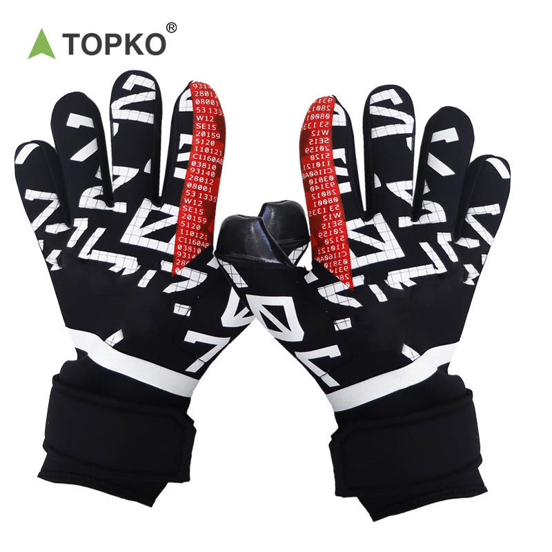 TOPKO Adult Unisex Rubber Smooth Surface Football Goalkeeper Professional Finger-Protected Gloves