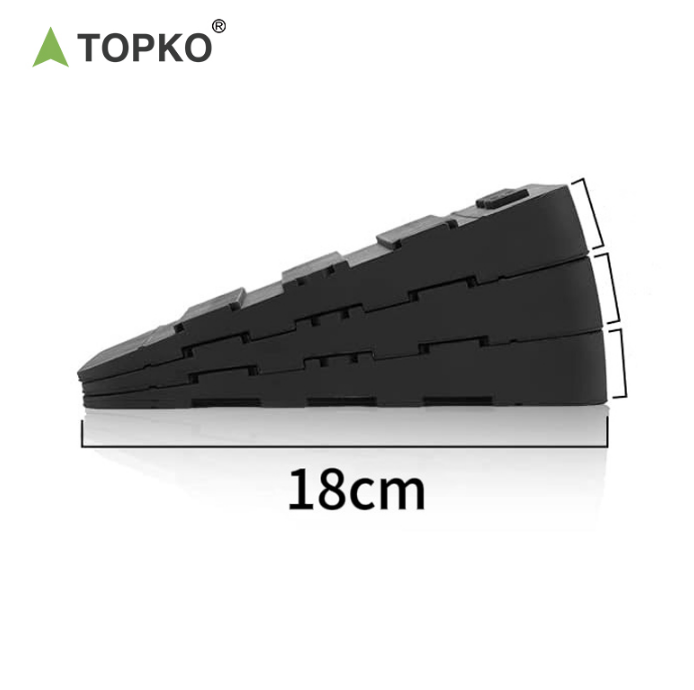 TOPKO Adjustable Non-slip Rubber Squat Wedge Block, Stackable Squat Ramp for Heel Elevated Squat, Calf Stretcher & Weight