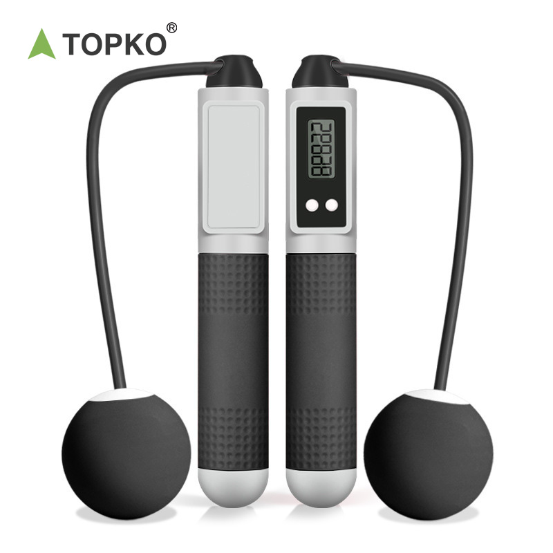 TOPKO Cordless Counting Jump Rope Indoor Fitness Fat-Burning Adjustable Weight Accurate Counting Jump Rope