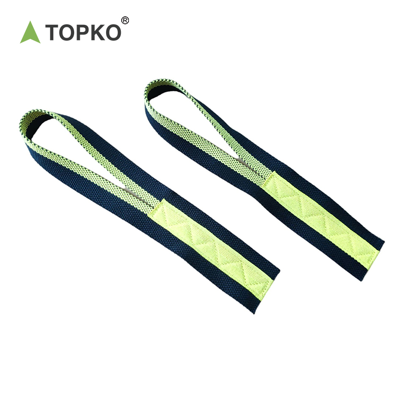 TOPKO Custom Logo Weightlifting Wrist Straps Strength Training Lifting Cotton Straps