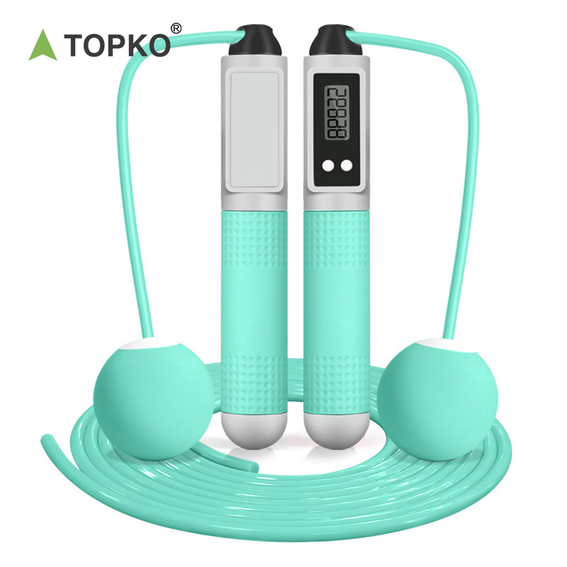 TOPKO Cordless Counting Jump Rope Indoor Fitness Fat-Burning Adjustable Weight Accurate Counting Jump Rope