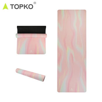 Custom printed PU natural rubber yoga mat from 50 pieces