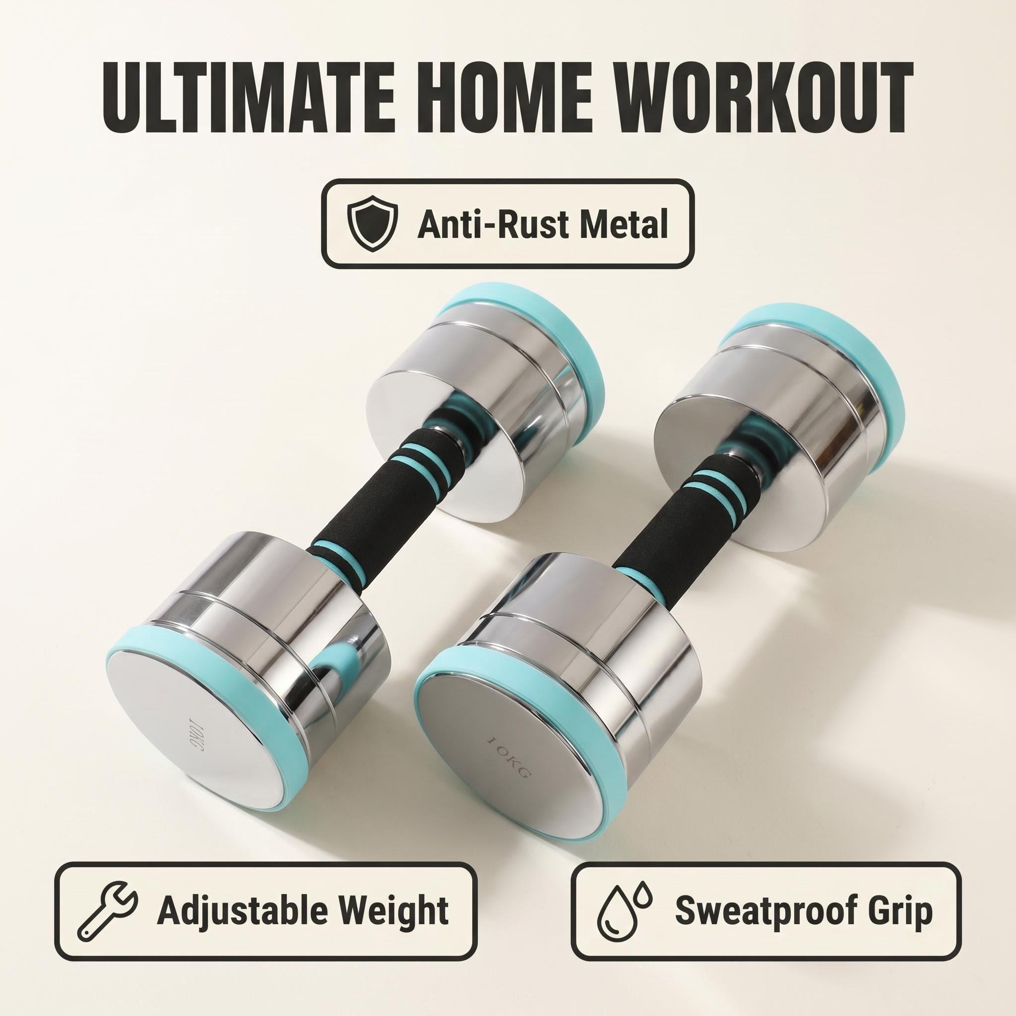TOPKO Home Gym Workout Foam Handles 2.5kg 5kg 7.5kg 10kg 15kg 25kg Adjustable Dumbbell Set