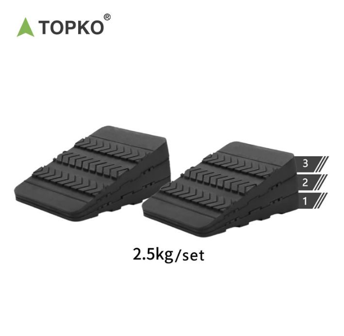 TOPKO Adjustable Non-slip Rubber Squat Wedge Block, Stackable Squat Ramp for Heel Elevated Squat, Calf Stretcher & Weight