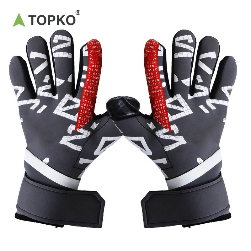 TOPKO Adult Unisex Rubber Smooth Surface Football Goalkeeper Professional Finger-Protected Gloves
