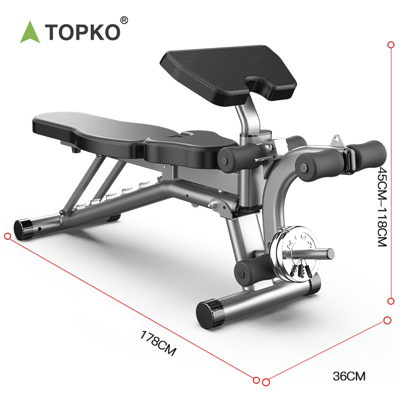 TOPKO Hot Selling New Dumbbell Stool Sit up Bench Hom Gym Use Fitness Foldable Training Dumbbell Bench Press