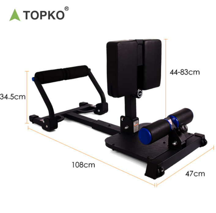 TOPKO 3 in 1 Sissy Squat Machine, Adjustable Home Gym Leg Trainer, Foldable Roman Chair for Deep Squat, Glute