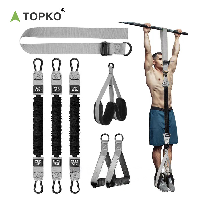TOPKO Pull-Up Resistance Band Set for Upper Body Strength Training & Home Workouts