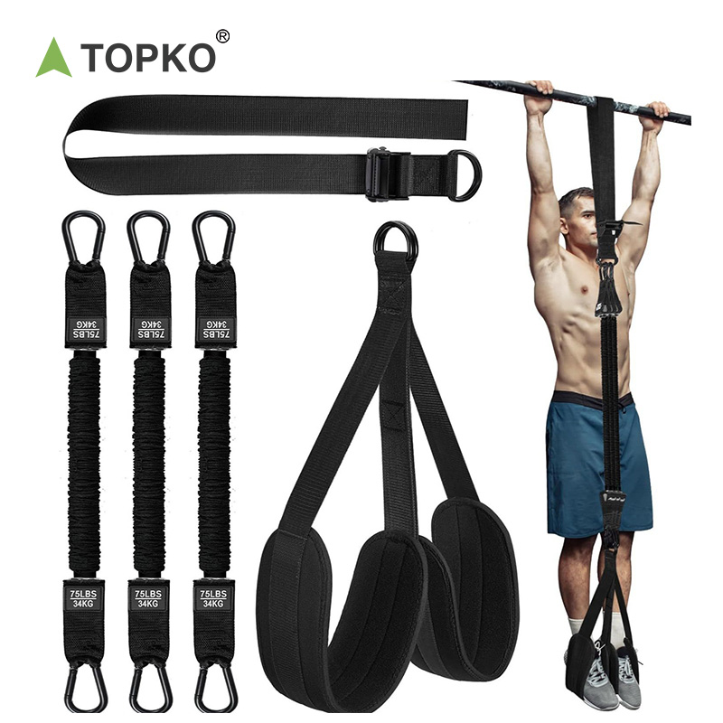 TOPKO Pull-Up Resistance Band Set for Upper Body Strength Training & Home Workouts