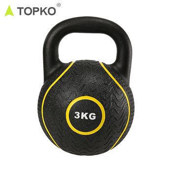 Solid Cast Iron Encased Commercial Rubber Kettlebell