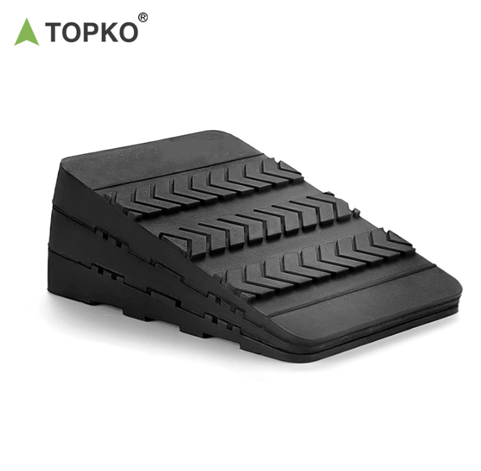 TOPKO Adjustable Non-slip Rubber Squat Wedge Block, Stackable Squat Ramp for Heel Elevated Squat, Calf Stretcher & Weight