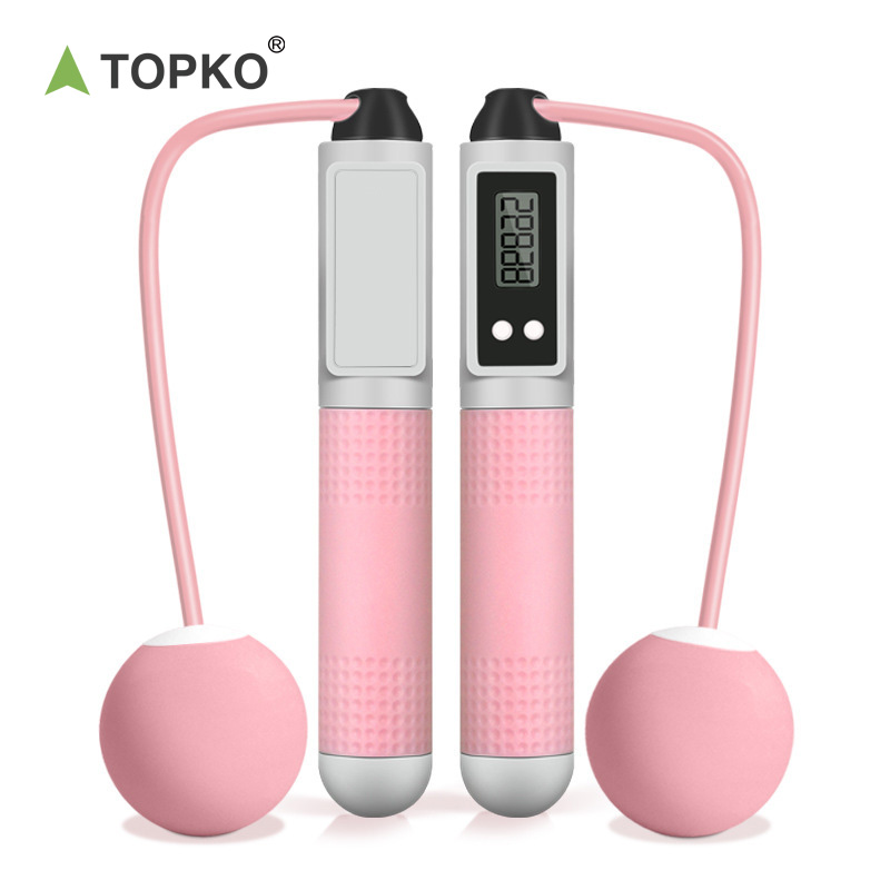 TOPKO Cordless Counting Jump Rope Indoor Fitness Fat-Burning Adjustable Weight Accurate Counting Jump Rope