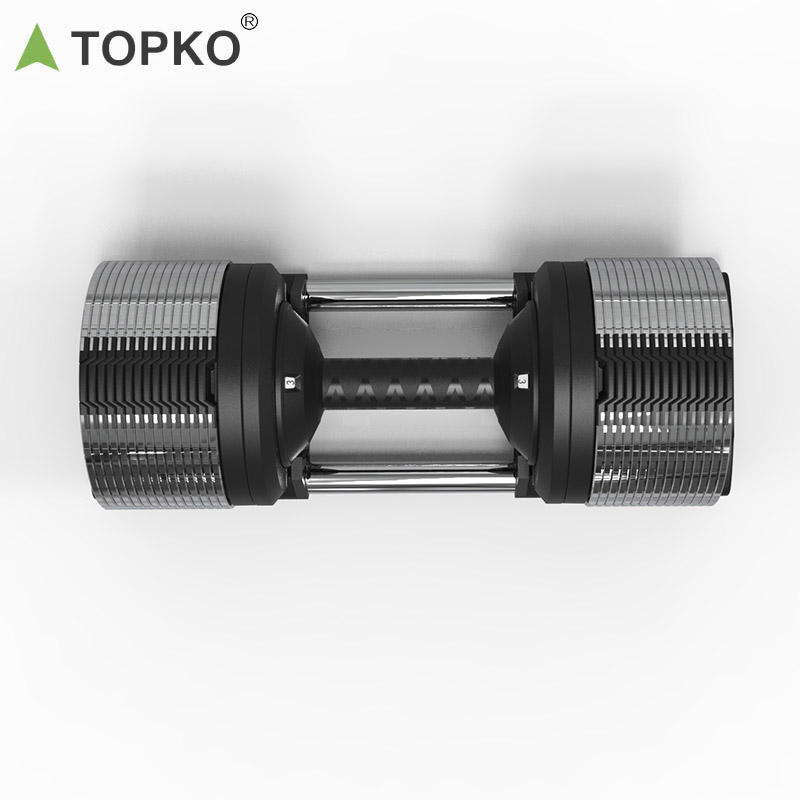 TOPKO 25KG Quick Adjustable Dumbbell Heavy Duty Steel Dumbbells with Storage Tray for Home Gym Workout