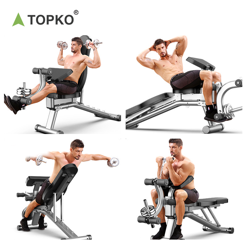 TOPKO Hot Selling New Dumbbell Stool Sit up Bench Hom Gym Use Fitness Foldable Training Dumbbell Bench Press