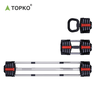 Three in one adjustable dumbbell barbell kettlebell set