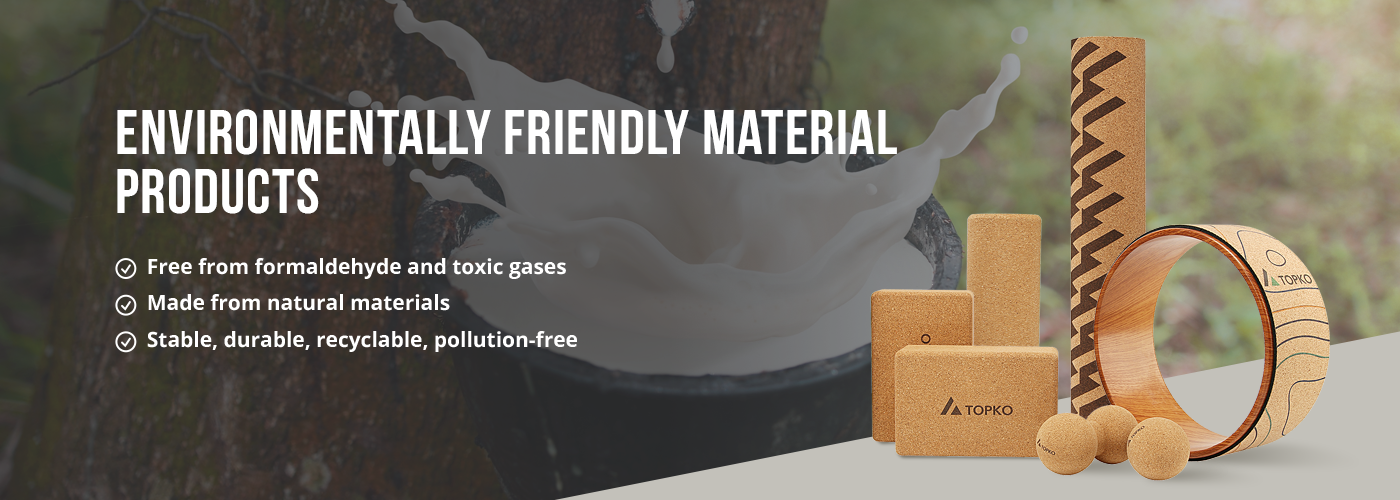 Environmentally friendly yoga mat materials cork rubber TPE